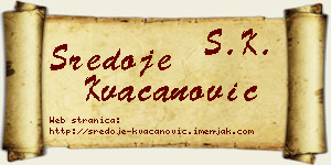 Sredoje Kvačanović vizit kartica
